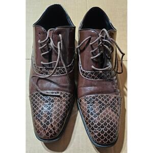 Bolano Clive 065 Snake Skin Print Oxford Dress Shoes‎ Mens Size 11 Formal Wear